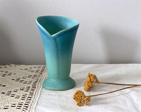 Mid Century Van Briggle Vase Vintage Turquoise Ming Blue Etsy