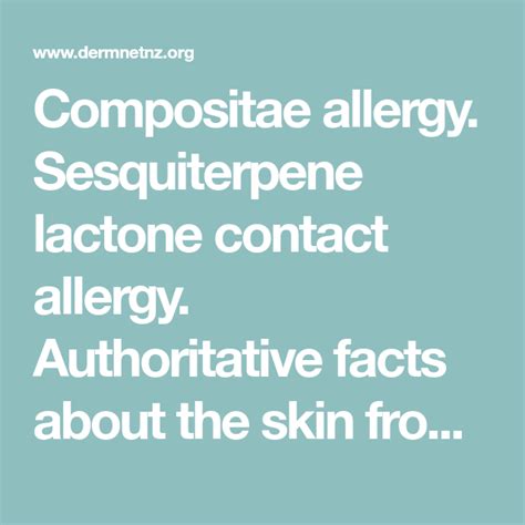 Compositae Allergy Sesquiterpene Lactone Contact Allergy