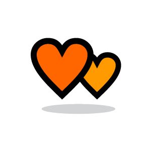 Orange And Black Heart Clip Art Library