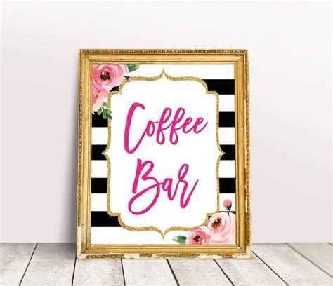 Coffee Bar Sign Kate Bridal Shower Decor Printable Coffee Etsy