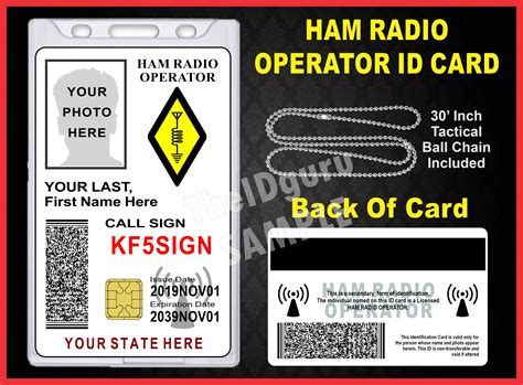 Ham Radio Id Card Custom With Your Photo And Information Ham Radio Identification