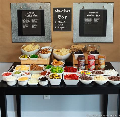 A nacho bar is the perfect choice for a football party, or really any get together. Nacho Bar Ideas - A Tasty Game Day Party Buffet - Moms ...