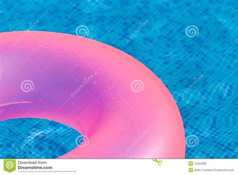 Floating Pink Ring On Blue Water Swimpool Stock Photo Image Of Kids