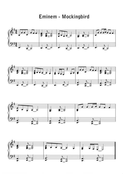 Eminem Mockingbird Sheet Music Downloads