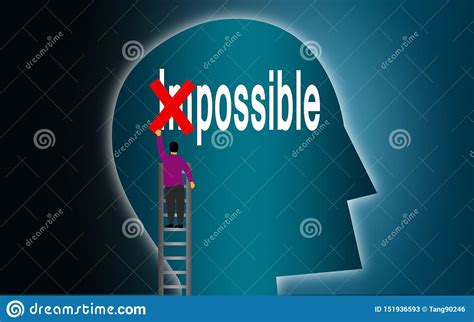 Change Impossible To Possible With Human Head Stock Illustration ...