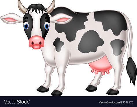 Cute Cow Cartoon Royalty Free Vector Image Vectorstock