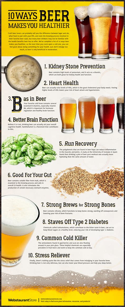 10 Surprising Health Benefits Of Drinking Beer Infographic Naturalon