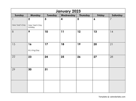 Free Printable 2023 Calendar With Holidays Ambassade Mauritanie