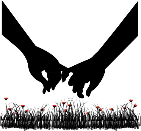 Romance Silhouette Holding Hands Couple Holding Hands Png Download