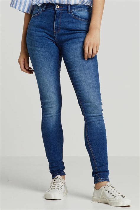 Only High Waist Skinny Jeans Onlpaola Medium Blue Denim Wehkamp