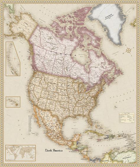 Antique Map Of North America Old Cartographic Map Antique Maps