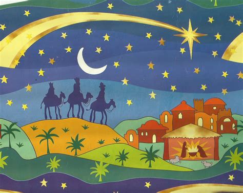 Los Reyes Magos Camino A Belén En Papel De Regalo Arte De Navidad