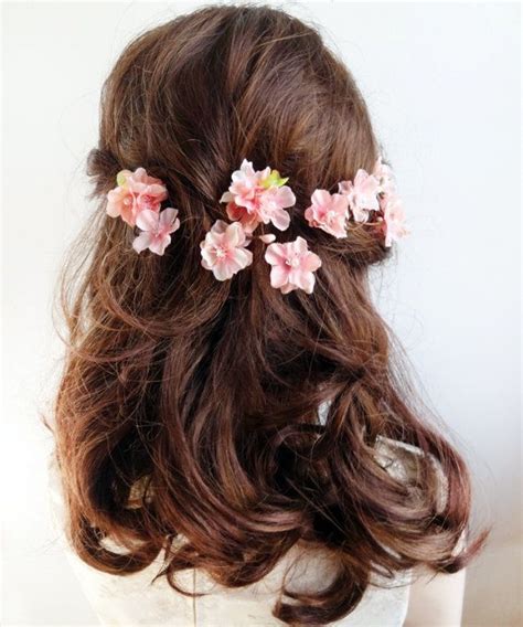 Cherry Blossom Hair Pins Pink Flower Hair Pin Cherry Blossom Wedding