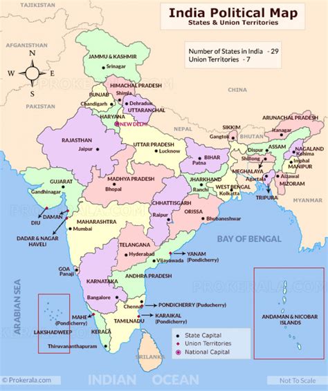 States And Capitals Map Of India