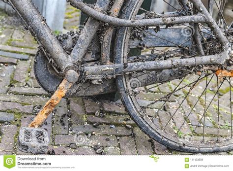 Close Up Of A Very Dirty Bicycle Stock Image Image Of Found Object