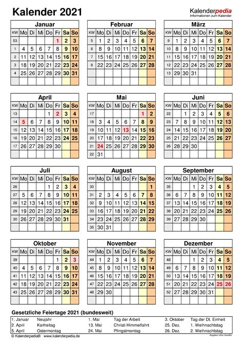 Kalenderpedia Kalender 2021 Zum Ausdrucken Unsere Kalender Sind