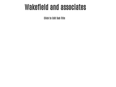 Ppt Wakefield And Associates Powerpoint Presentation Free Download