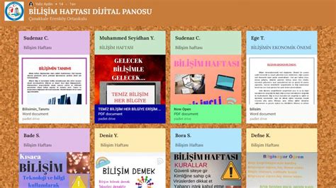 Bilişim Haftası Dijital Panomuz Erenköy Ortaokulu