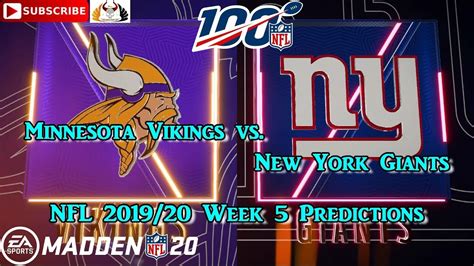 Minnesota Vikings Vs New York Giants NFL Week Predictions Madden NFL YouTube