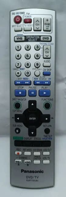 Genuine Oem Original Panasonic Eur7720lb0 Dvdtv Vhsdvd Combo Remote