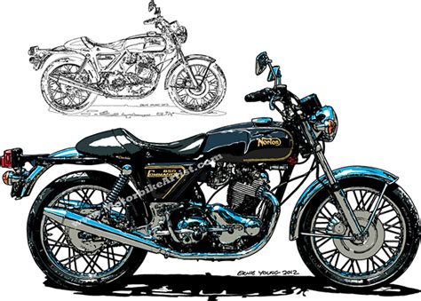 Here presented 36+ motorcycle outline drawing images for free to download, print or share. NORTON COMMANDO 850 vintage motorcycle vector art print on ...