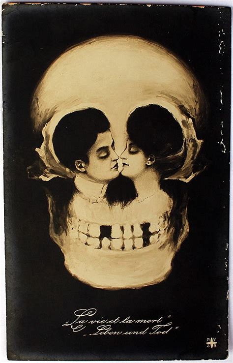 First Time User — Antique Skull Optical Illusion Postcard Illusions