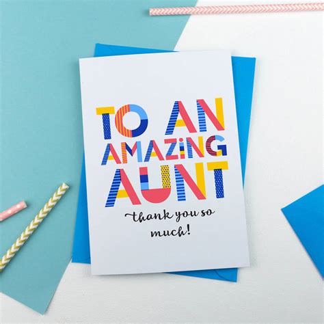 Amazing Aunt Auntie Aunty All Purpose Card By A Is For Alphabet