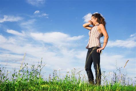 Girl Under Sky Stock Image Image Of Expression Natural 10279625