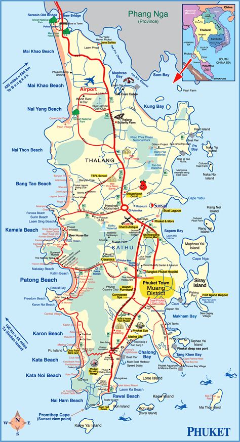 Phuket Island Map Phuket Travel Map Of Phuket Thailand Vacation