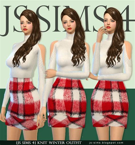 Js Sims 3and4 Knit Winter Outfit Js Sims 痞客邦