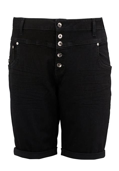 Ellos Womens Plus Size Button Front Denim Shorts Ebay