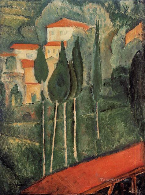 Landscape Southern France 1919 Amedeo Modigliani Painting In Oil For Sale