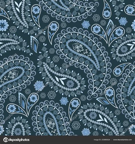 Paisley Turquoise Seamless Pattern Stock Vector By Beautyamethyst
