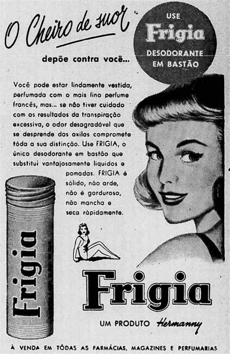 Desodorante Frigia 1957 Propagandas vintage Anúncios antigos
