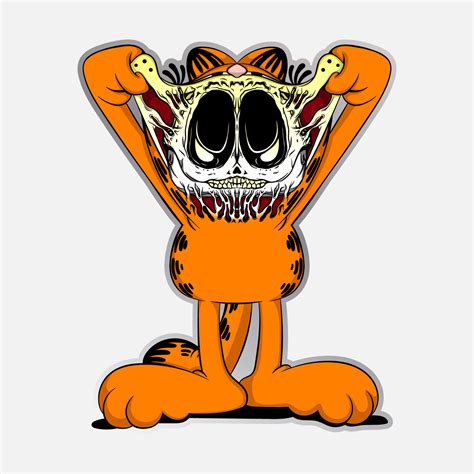 Garfield Pussy Extraction 2 Mirror Vinyl Sticker — Nope No Ordinary