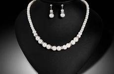 jewelry sets imitation rhinestone earrings pearl bridal necklace party wedding set women