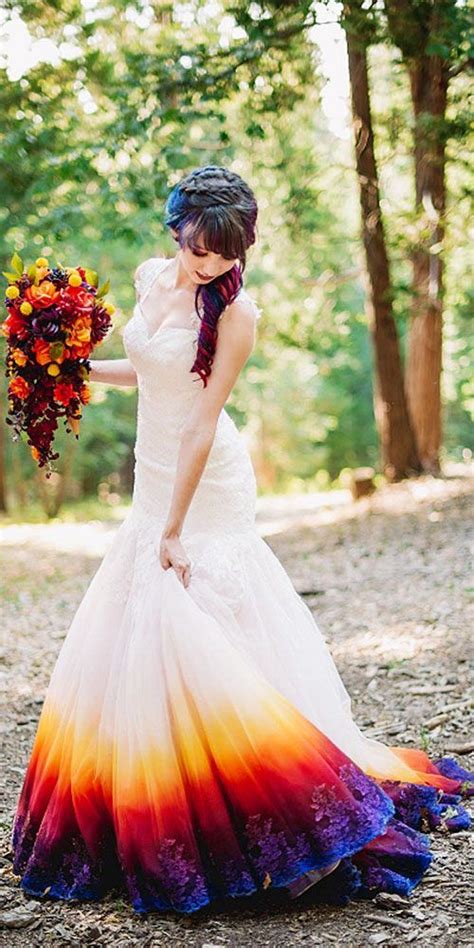Brautschmuck24 ist der onlineshop für brautschuhe und hochzeitsschmuck schnelle lieferung rechnungskauf jetzt verzaubern lassen! 2019 Dye Colorful Wedding Dress, Long Wedding Dresses ...