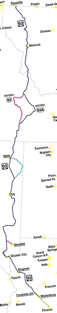 Map Of Us Highway 93 Us 93 Is Represented By The Purple Li Flickr