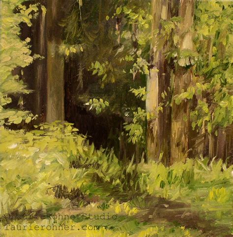 Woodland Forest Landscape Oil Painting Fairy Trees Nature Art By Laurie