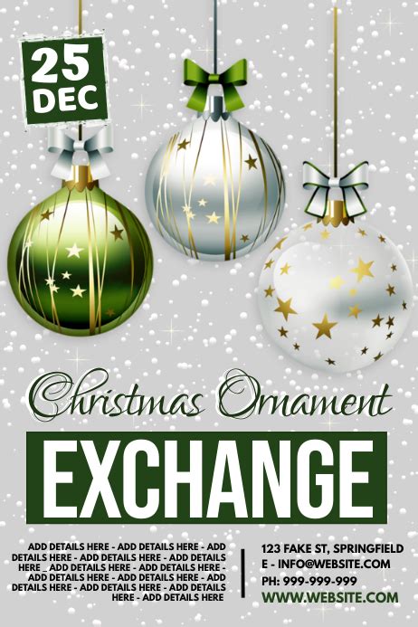 Christmas Ornament Exchange Poster Template Postermywall