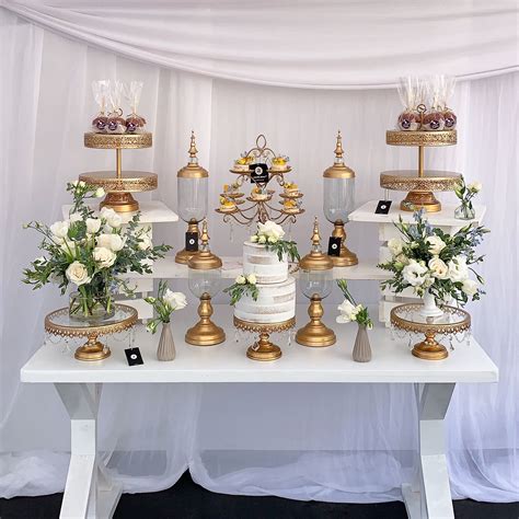Wedding Cake Table Gold Decorations