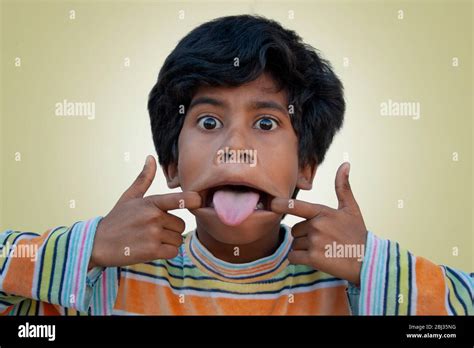 Rural Boy Making Funny Faces Stock Photo Alamy