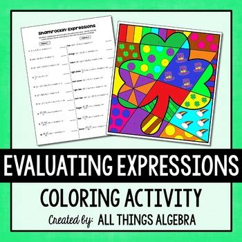 Emphasis in this course is placed upon the structure and. Evaluating Expressions Coloring Activity by All Things ...