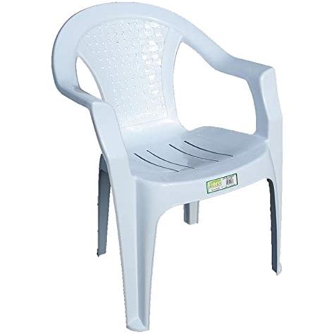 Buy Indoor Outdoor White Plastic Lawn Chairs Garden Patio Armchair Stacking Stackable