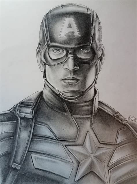 Captain America Pencil Drawing By Davidcrabtreeart On Deviantart