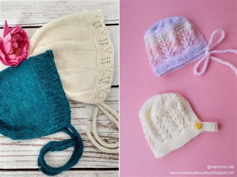 Adorable Newborn Baby Bonnets Free Knitting Patterns