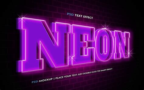 Premium Psd Neon Text Effect Style Editable