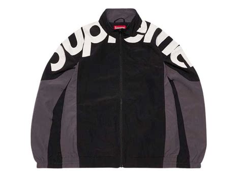 supreme shoulder logo track jacket black snkrdunk