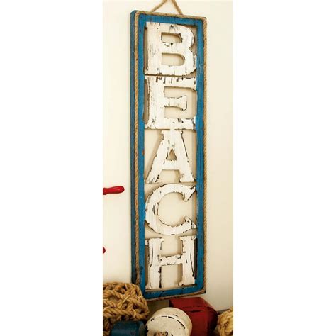 Update your home with decorative wall signs from christmas tree hill. 10 in. x 41 in. Coastal Living "BEACH" Vertical Wall Sign ...