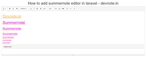 How To Add Summernote Editor In Laravel Devnote